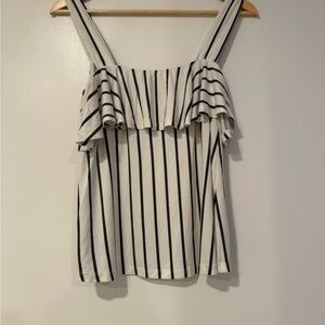 Mango Black and White Striped Camisole